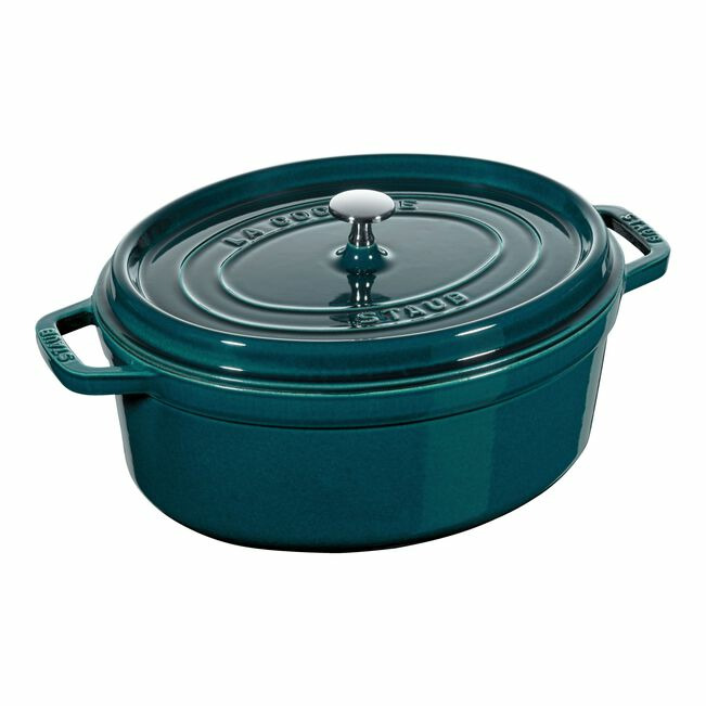 Cocotte 31 cm, Ovale, Blue La-Mer, Fonte, second choix