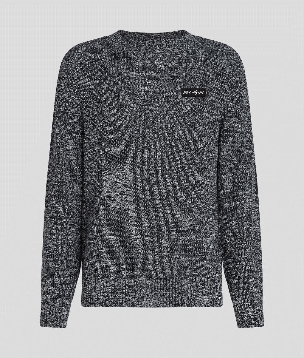 MOULINE CREW NECK W/ PATCH HOMME