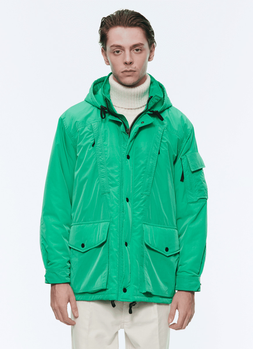 Parka en toile déperlante vert