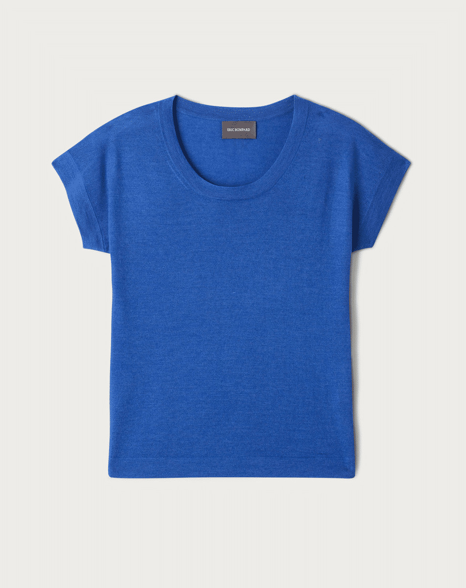 T-shirt col rond - Femme - BLEU VERONIQUE