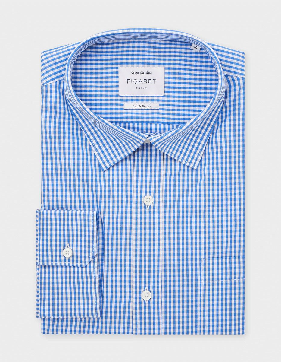 Chemise Classique à carreaux bleus