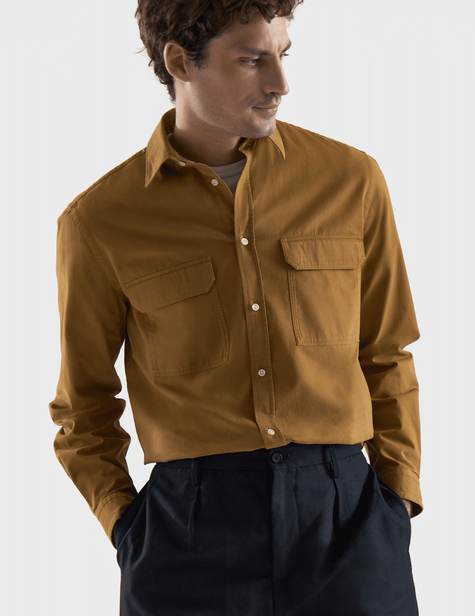 Chemise Florian en twill épais camel