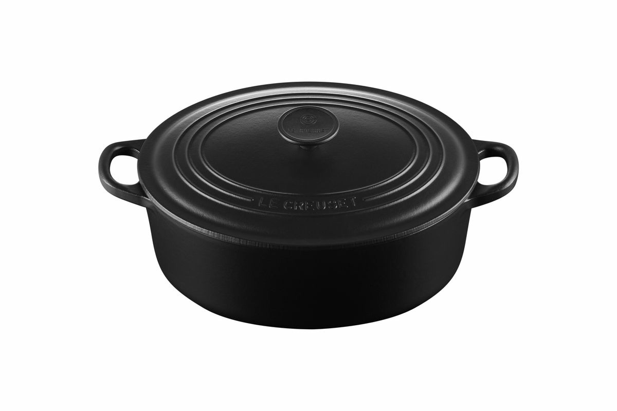 Cocotte ovale 29cm en fonte émaillée noire