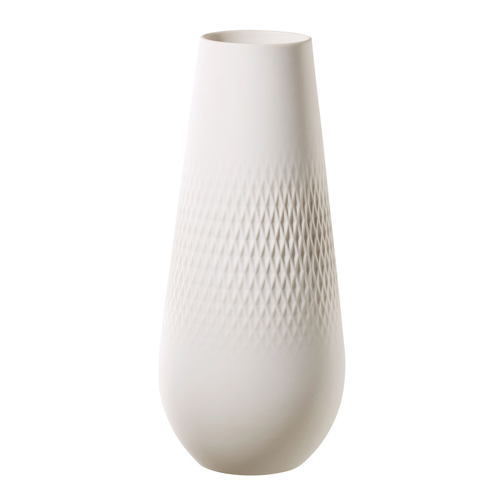 Manufacture Collier blanc Vase Carré haut 11,5x11,5x26cm