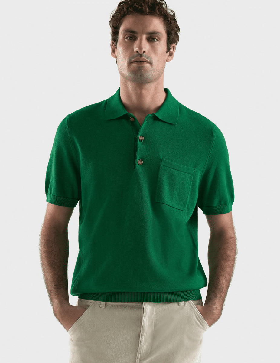 Polo Félicien en maille verte