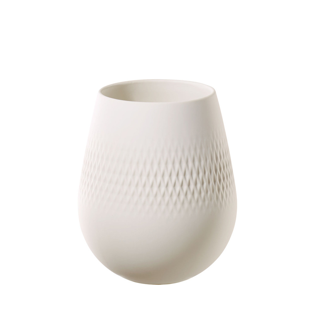 Manufacture Collier blanc Vase Carré petit 12,5x12,5x14cm