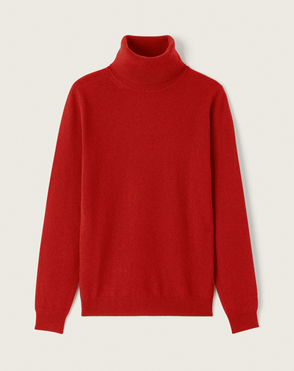 Pull col roulé classique - Femme - ROUGE COLLEGE