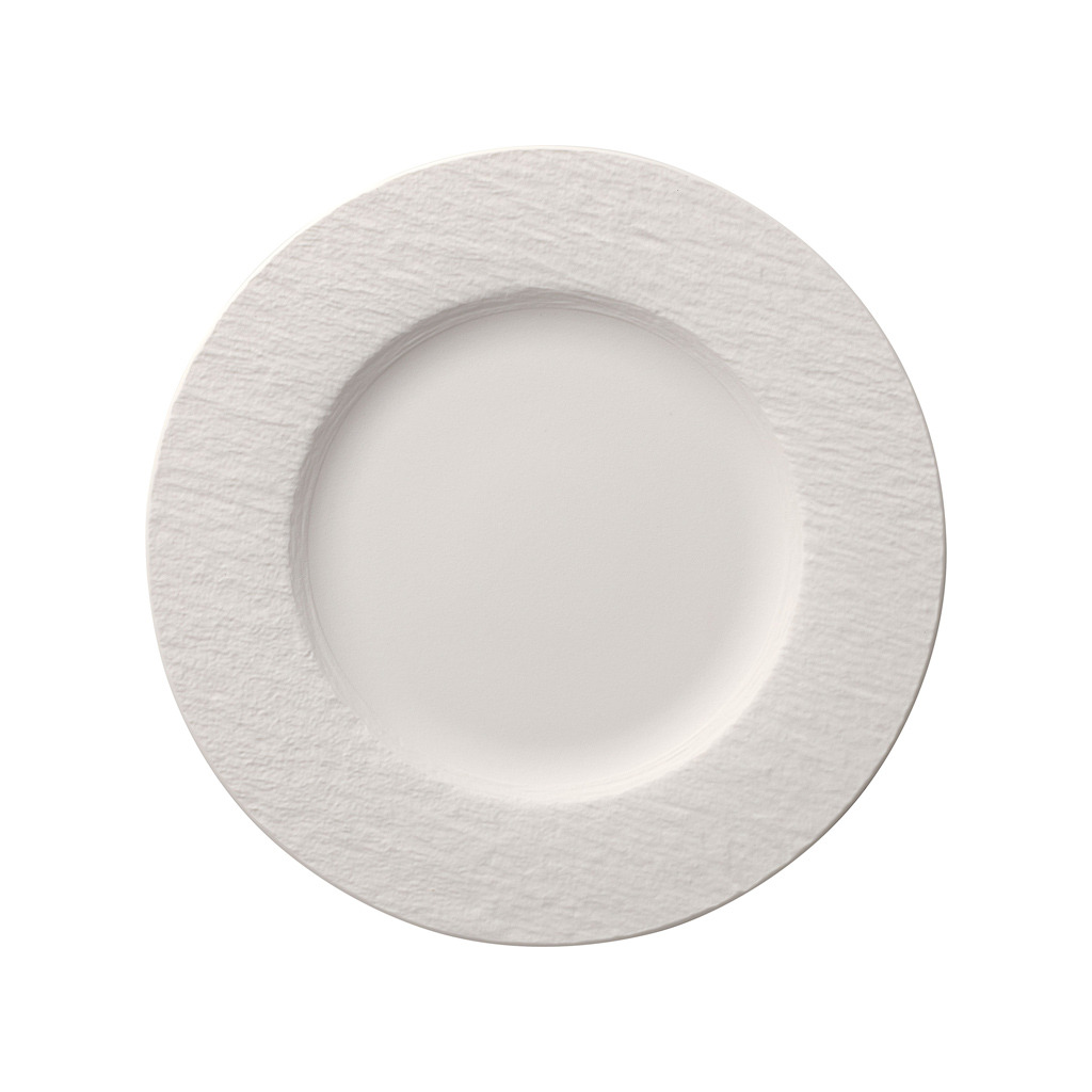 Manufacture - Assiette plate, ronde, blanche, en porcelaine haut de gamme, 27 x 27 x 2 cm