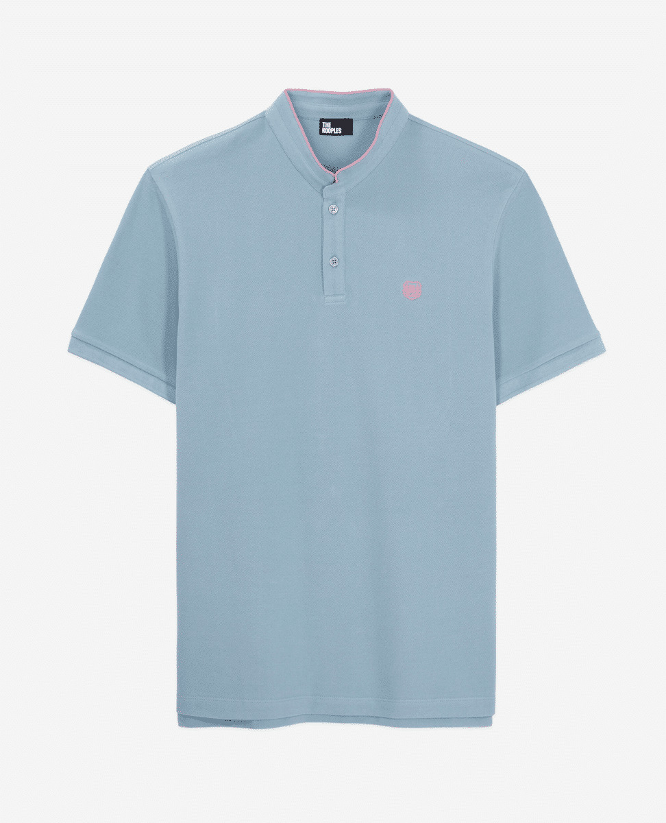 Polo Bleu Clair En Coton Homme