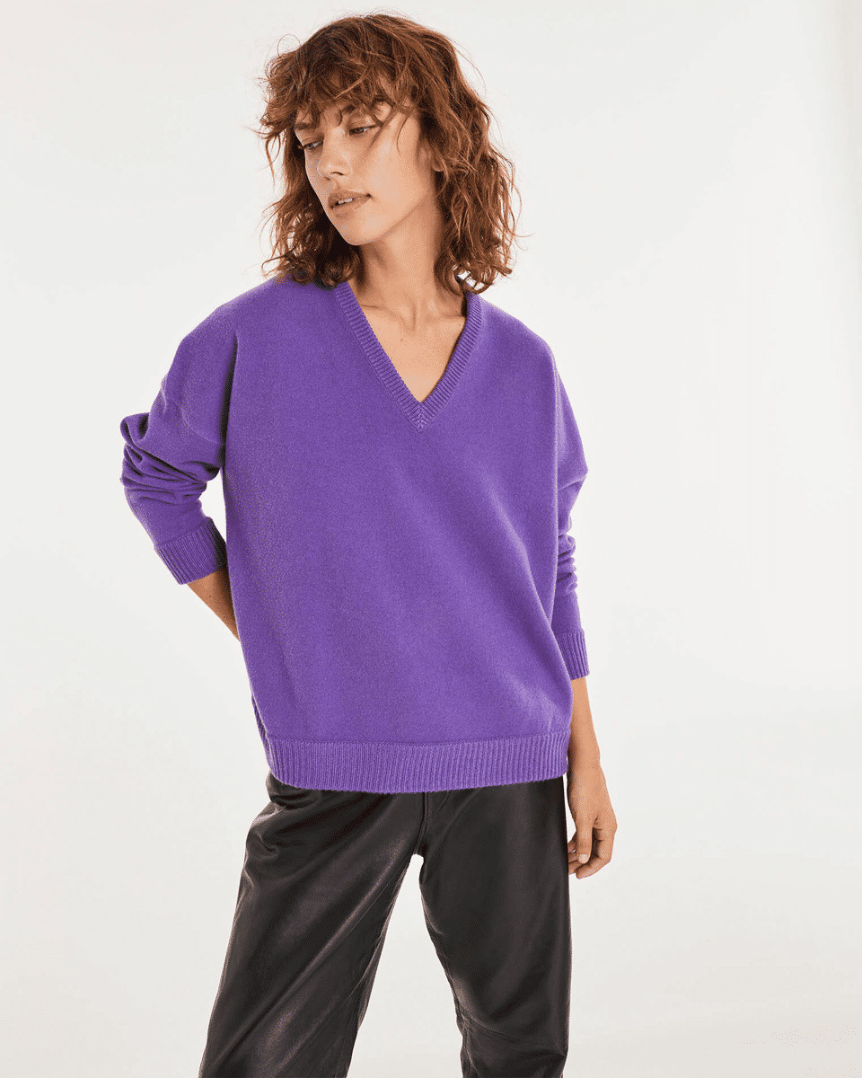 Pull Kiki Pull cachemire col v oversize femme