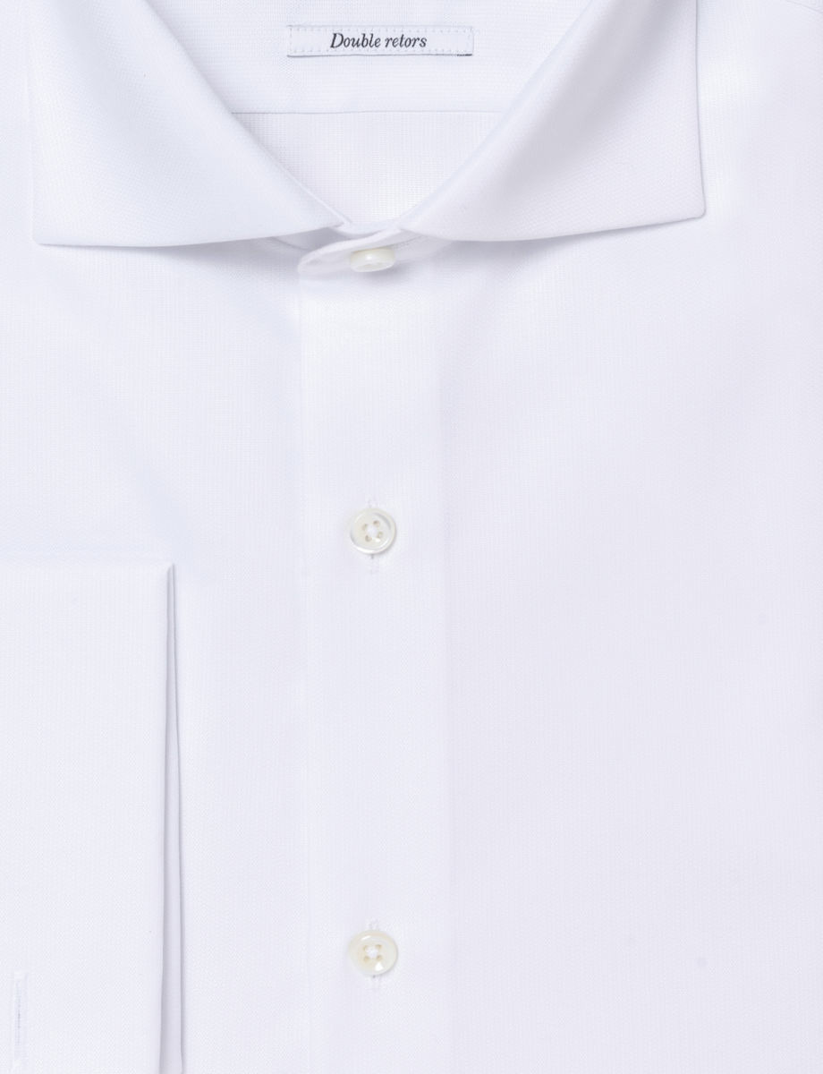 Chemise Ajustée en façonné blanche