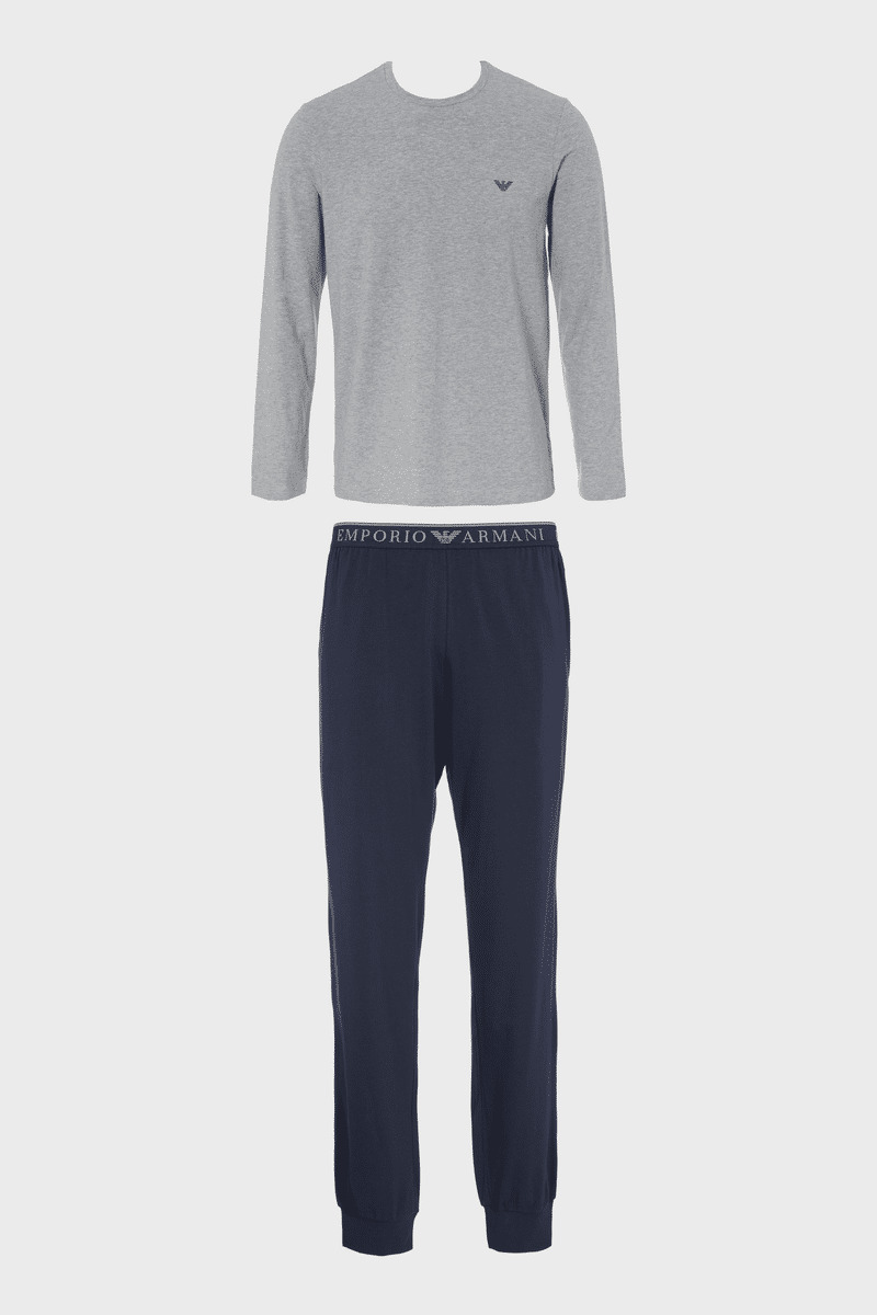 Pyjama En Tricot Pour Hommes - Grigio Mel/Marine