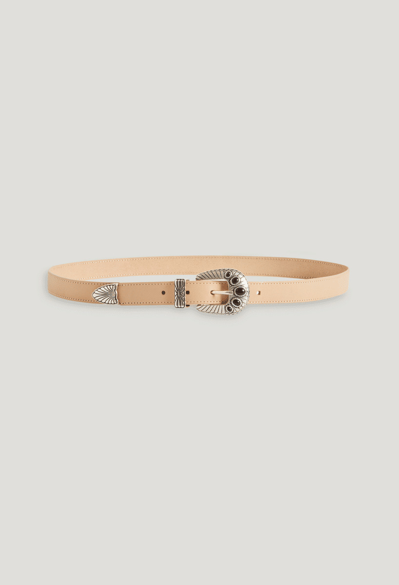 Ceinture cuir beige