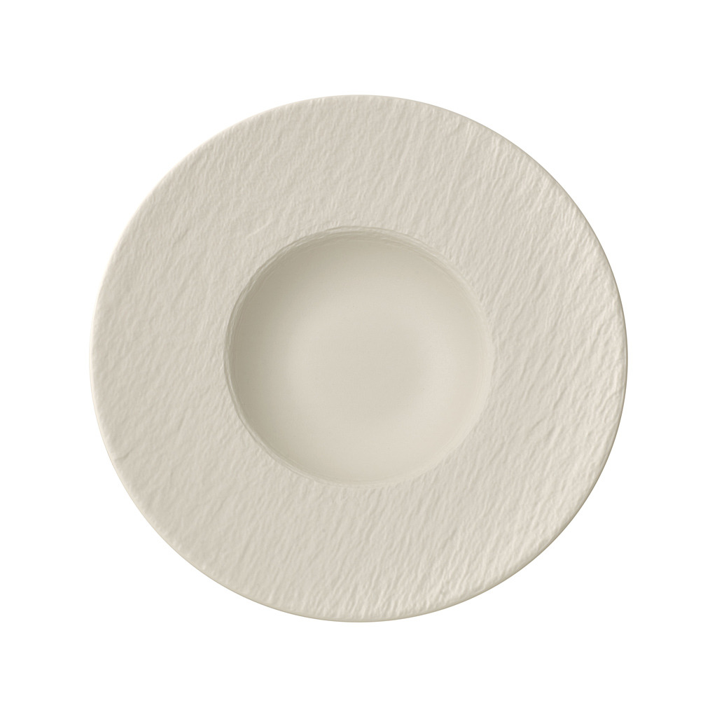 Manufacture - Assiette à pâtes, ronde, blanche, en porcelaine haut de gamme, 28  x 28  x 5 cm