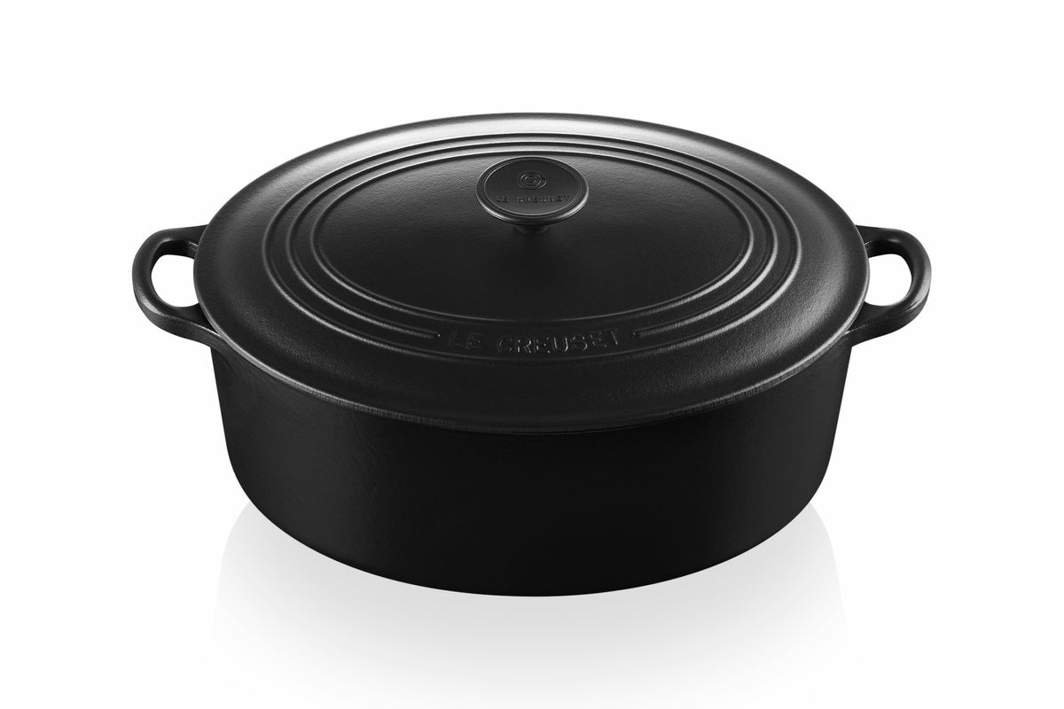 Cocotte ovale 31cm en fonte émaillée noire