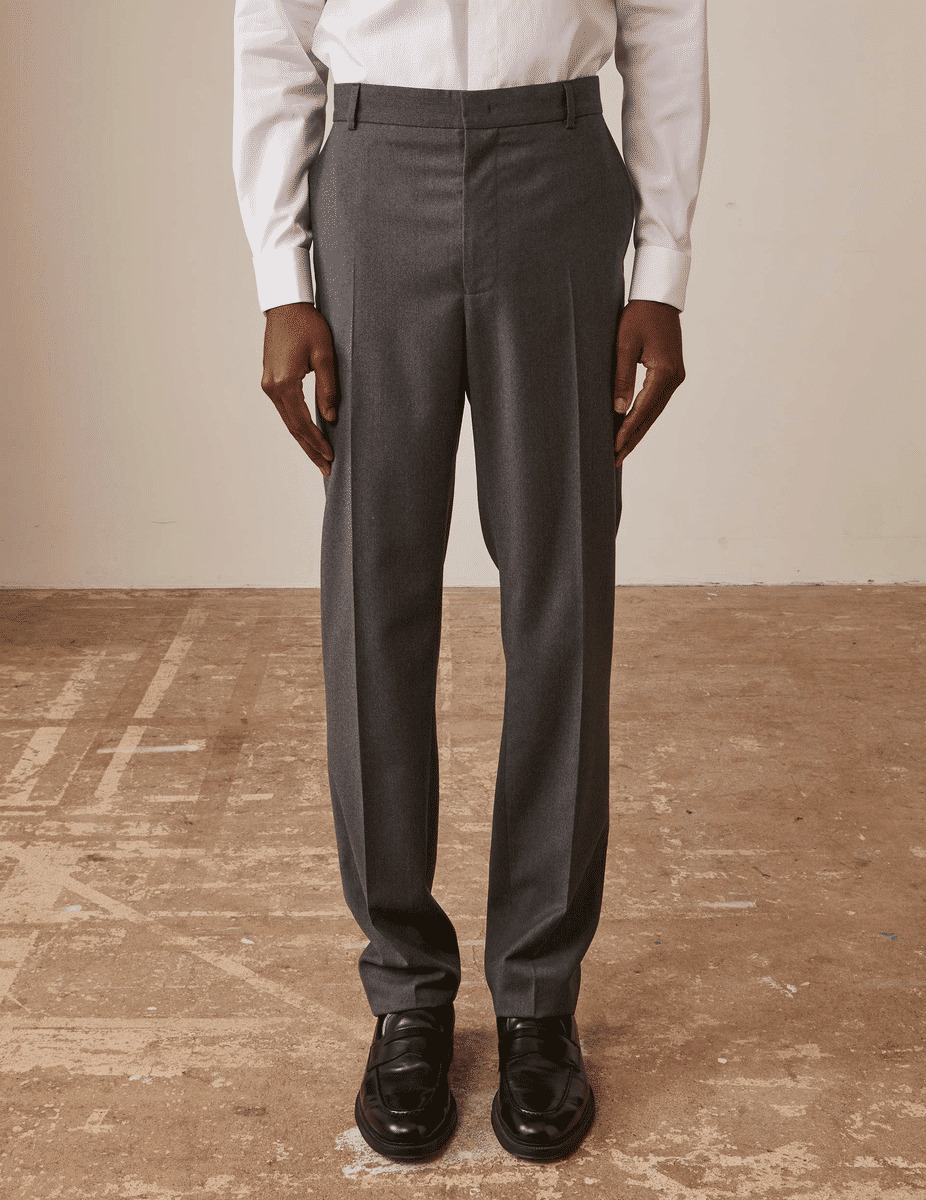 Pantalon de costume greyson en twill de laine gris