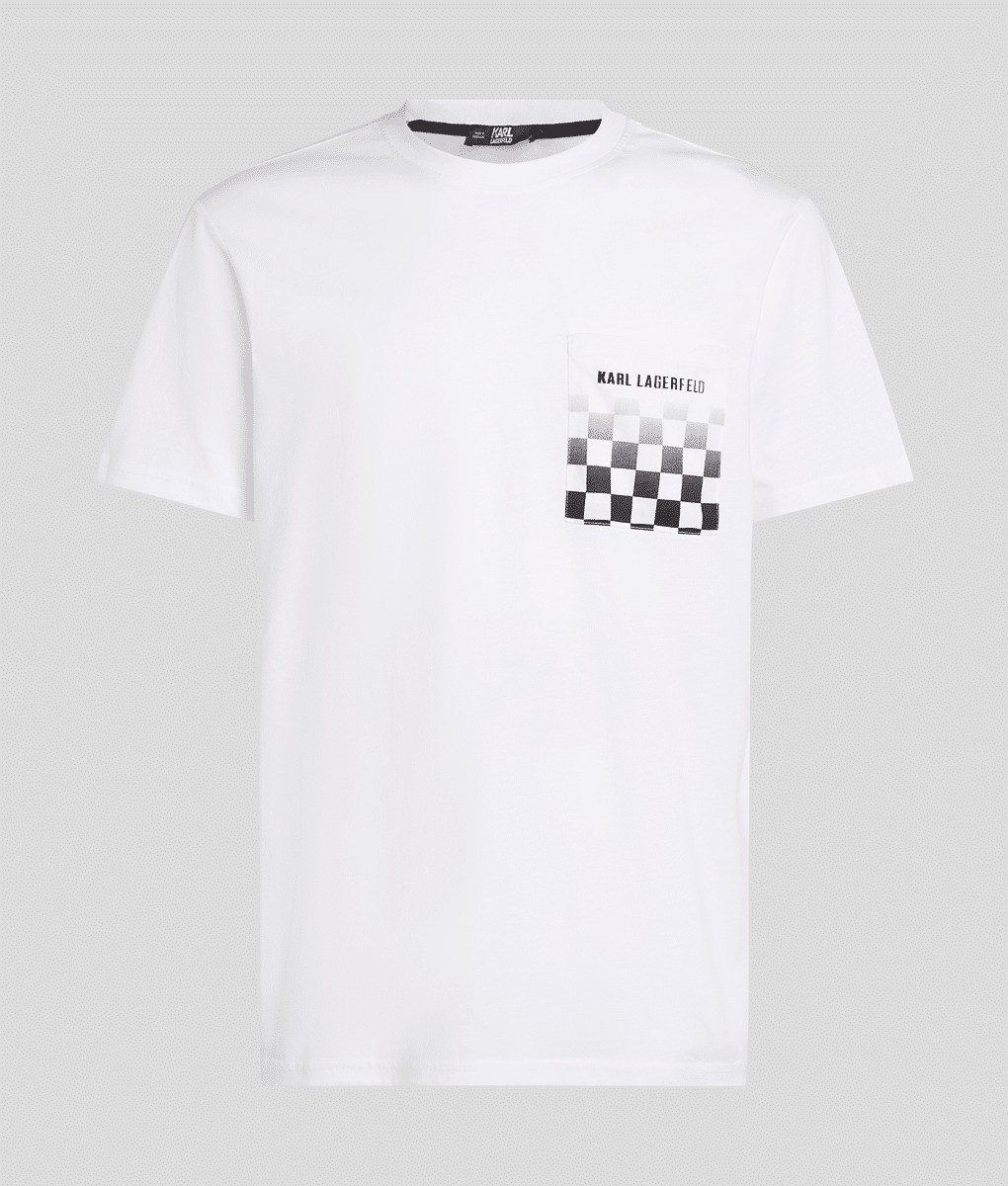 CHECKBOARD POCKET DEGRADE T-SHIRT