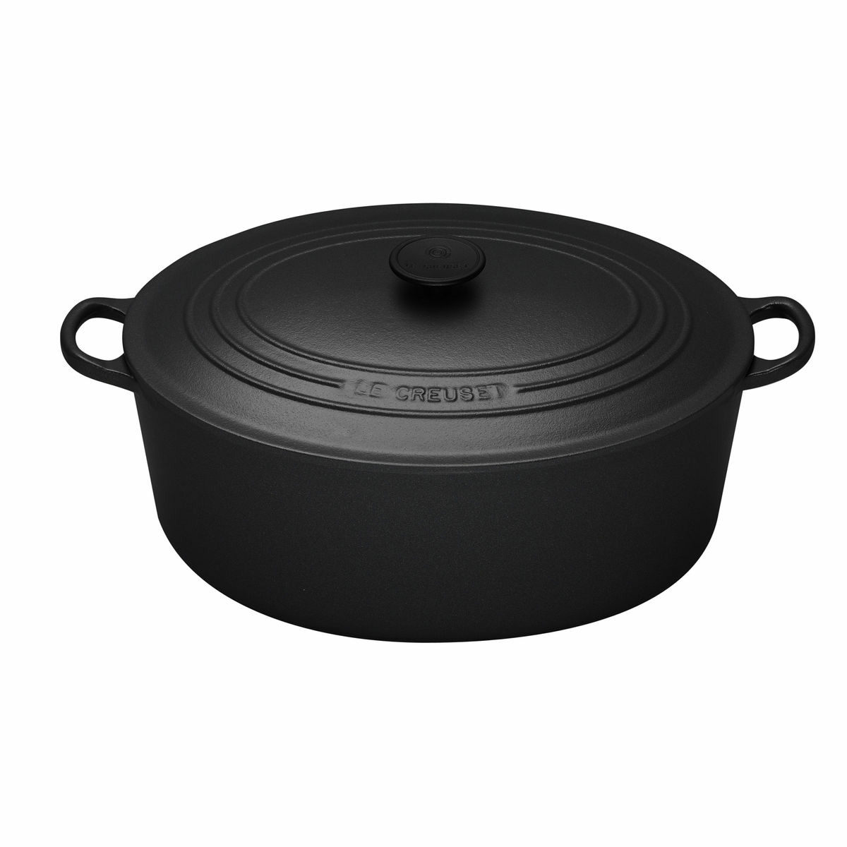 Cocotte ovale 35cm en fonte émaillée noire