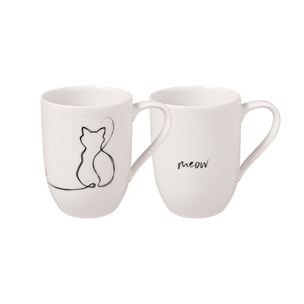 Statement - Lot de 2 mugs « Cat », 280ml