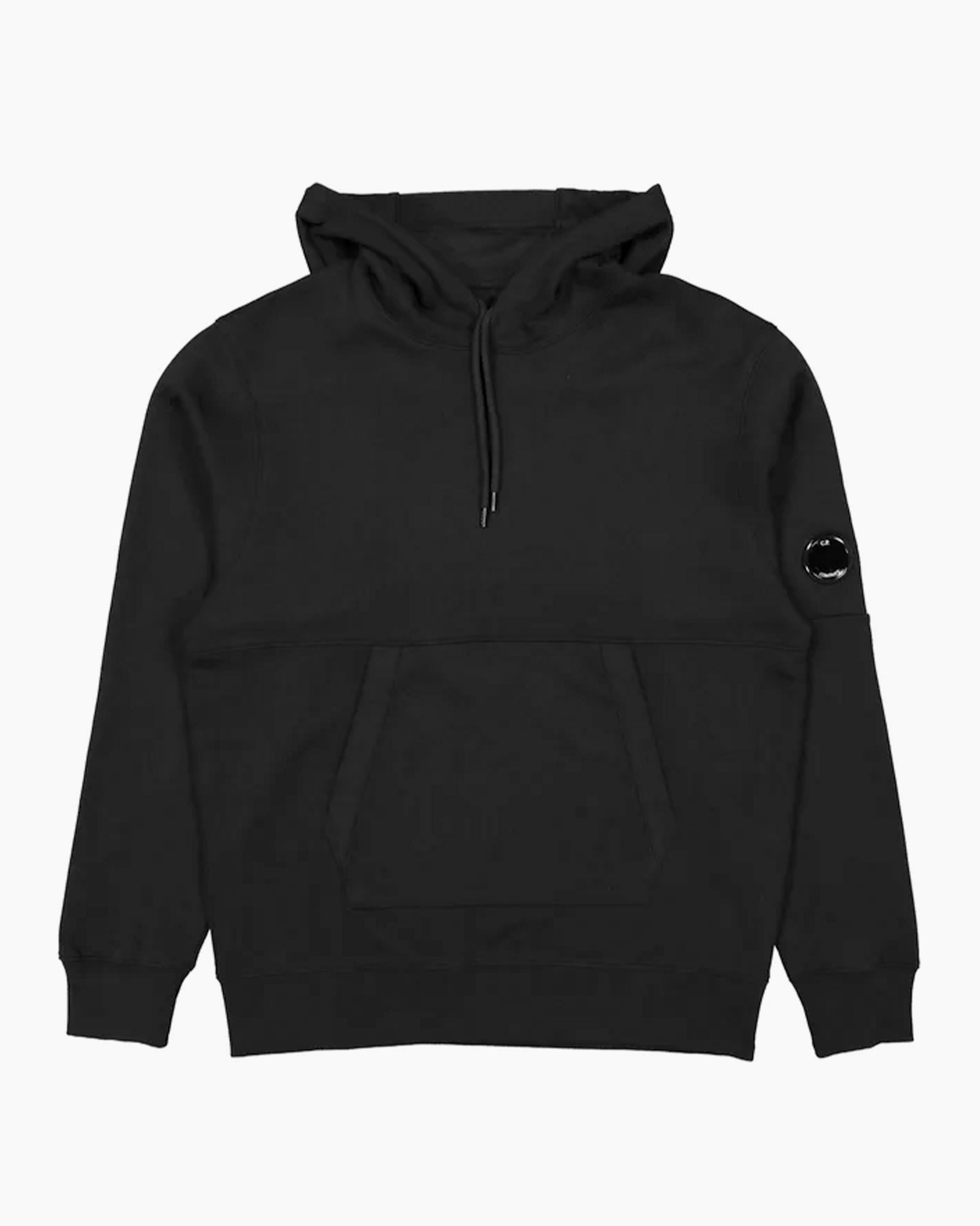 Hoodie -Diagonal Raised Fleece - Black