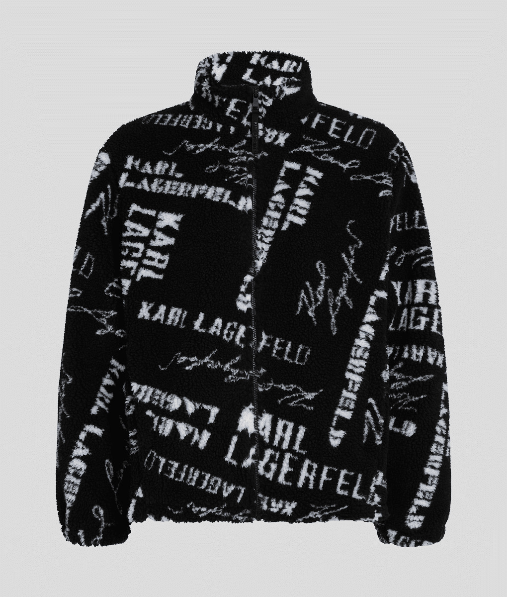 LOGO JACQUARD FLEECE JACKET