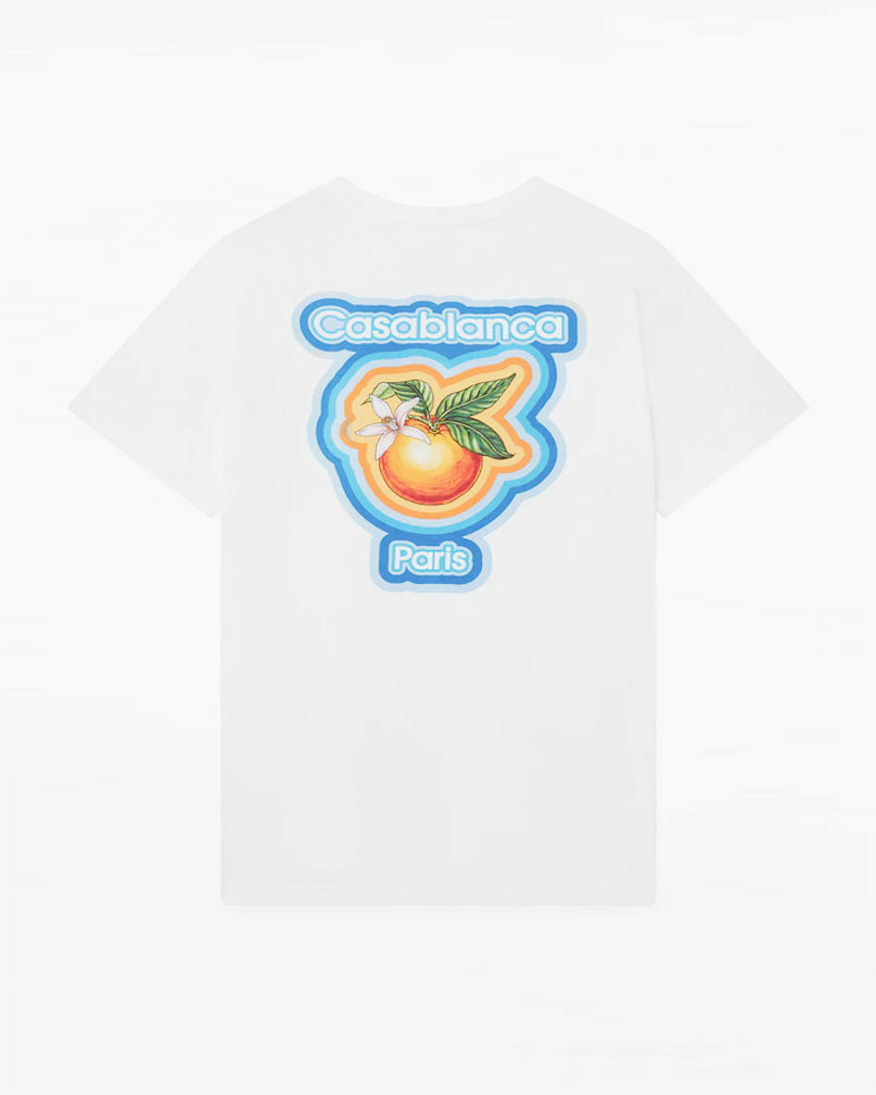 T-Shirt - Radiating Orange - White