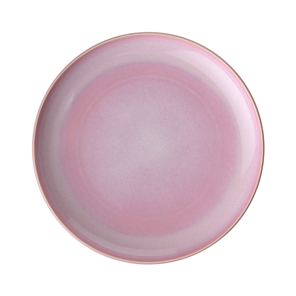 Perlemor Coral - Assiette plate, rose, en porcelaine haut de gamme