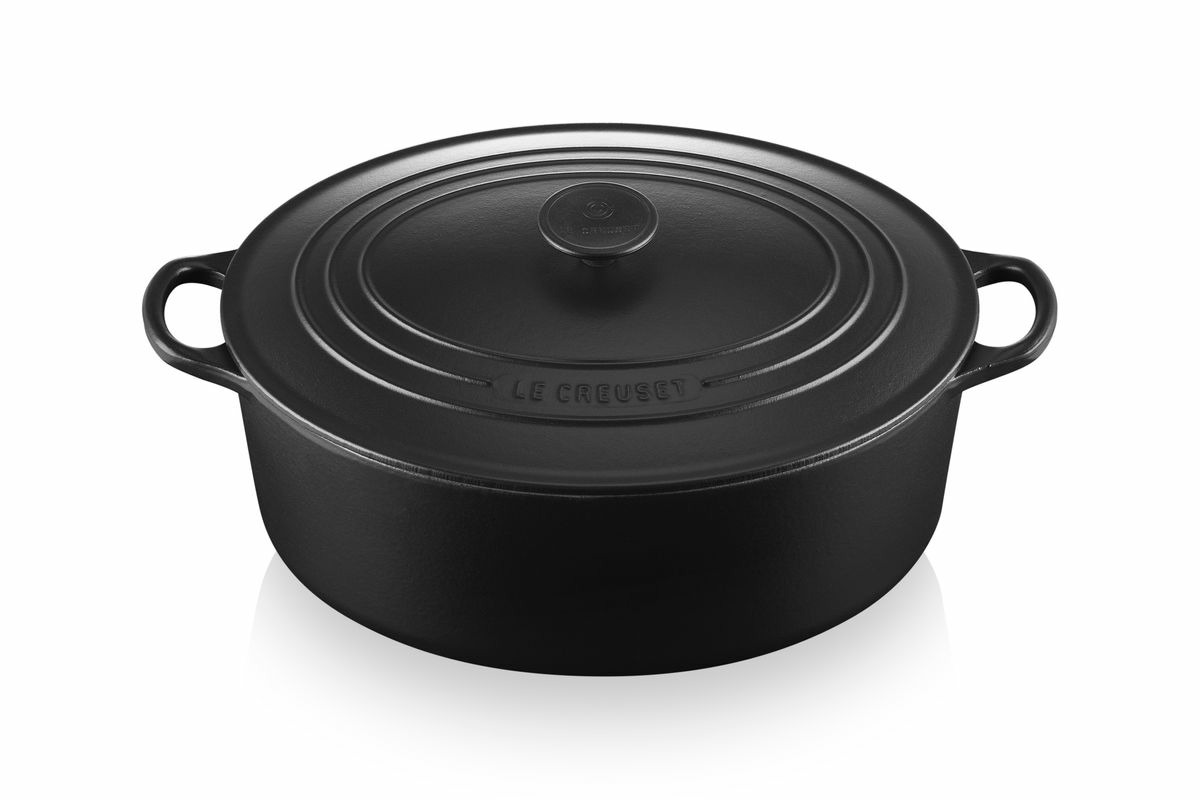 Cocotte ovale 33cm en fonte émaillée noire