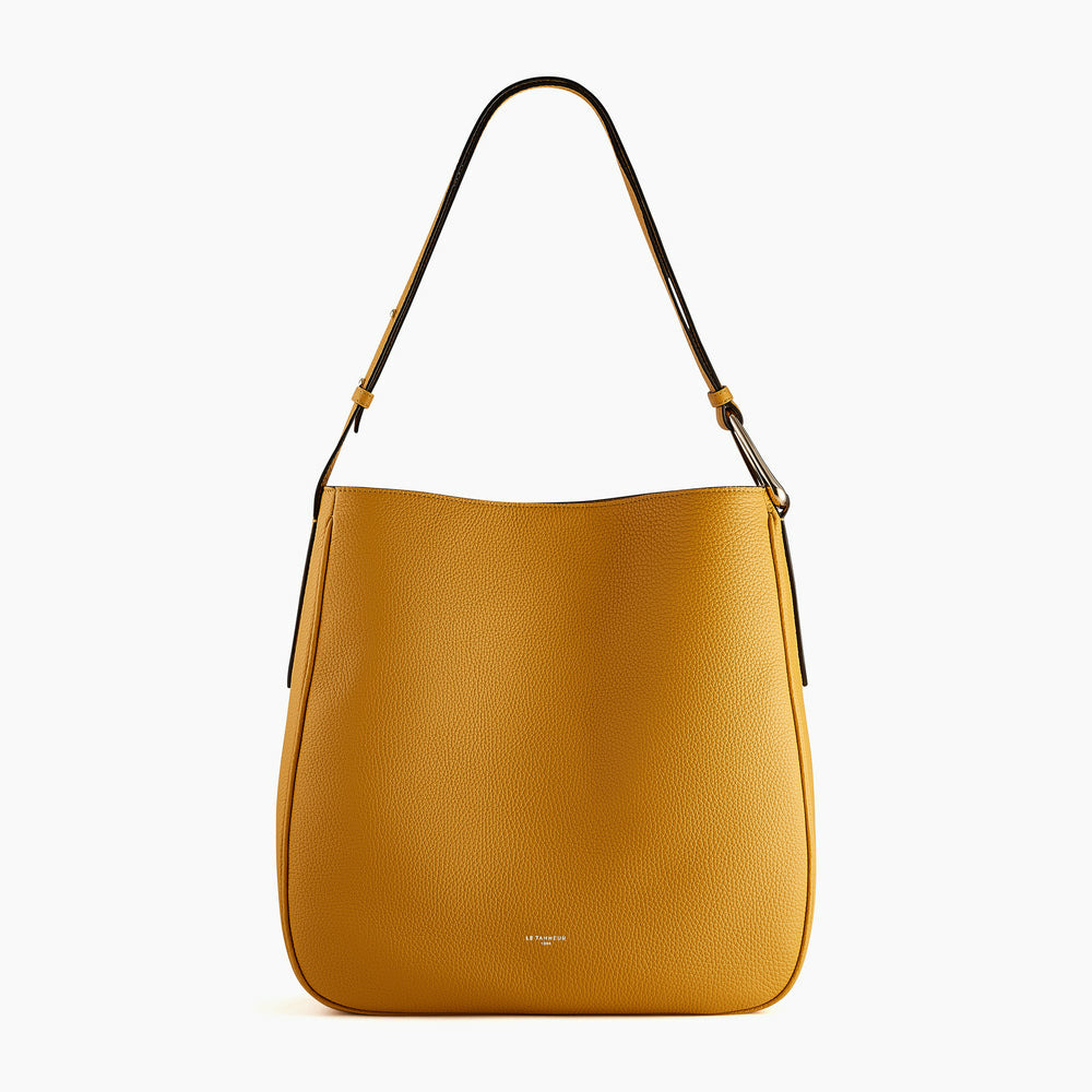 Grand sac hobo Madeleine en cuir grainé