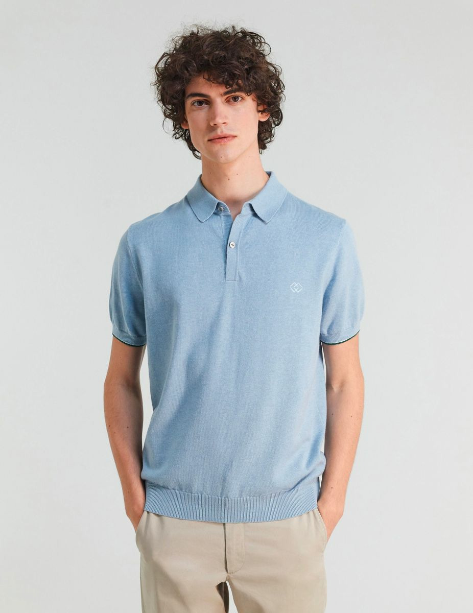 Polo Balthazar en maille bleue