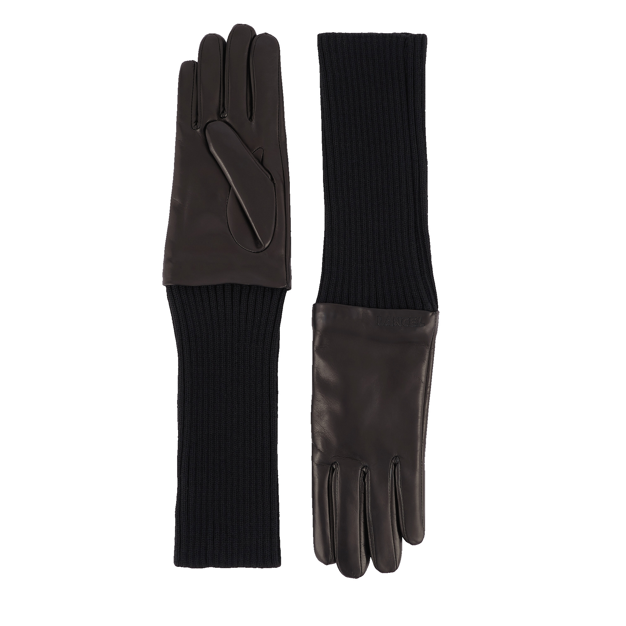 Gants Femme - Gants Nappa Et Laine - Noir/Noir