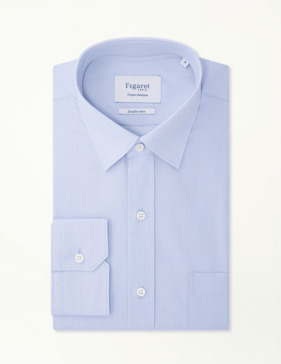 Chemise Classique en fil-à-fil bleu clair