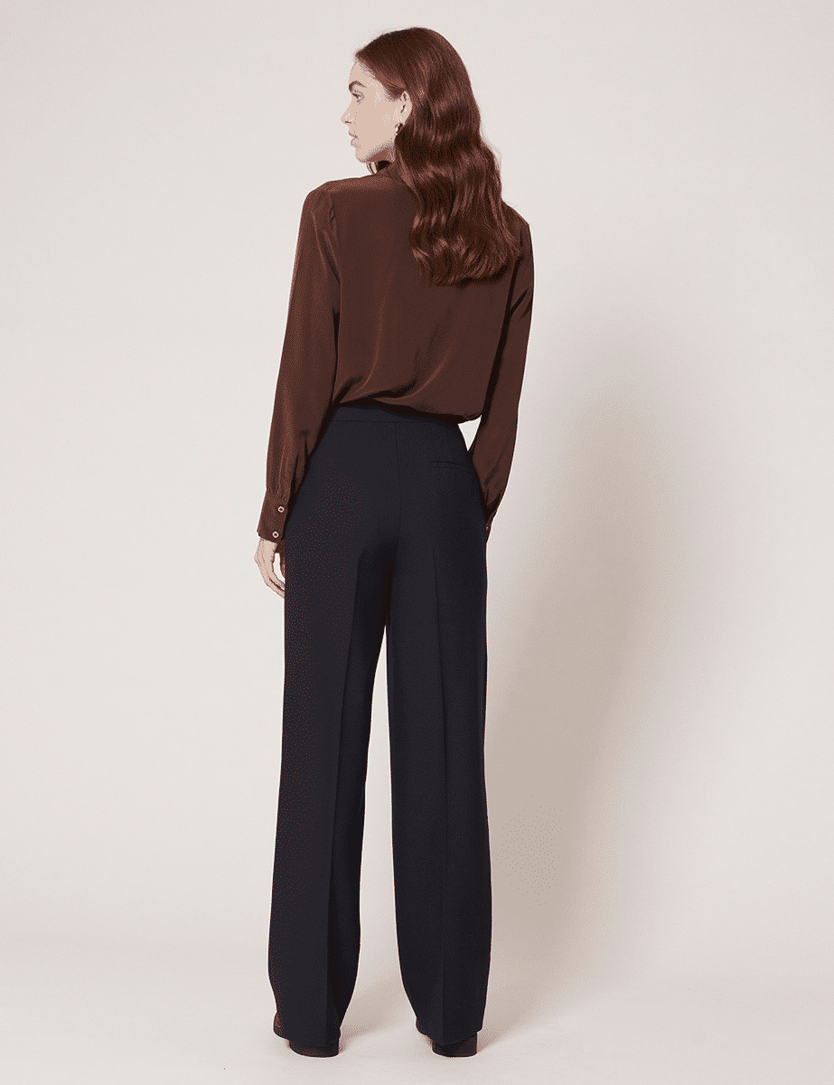 Pantalon Pilora-Pantalon palazzo marine