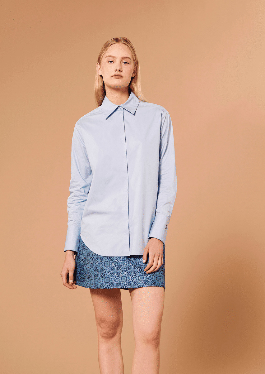 Chemise Clarence-bleu ciel en popeline