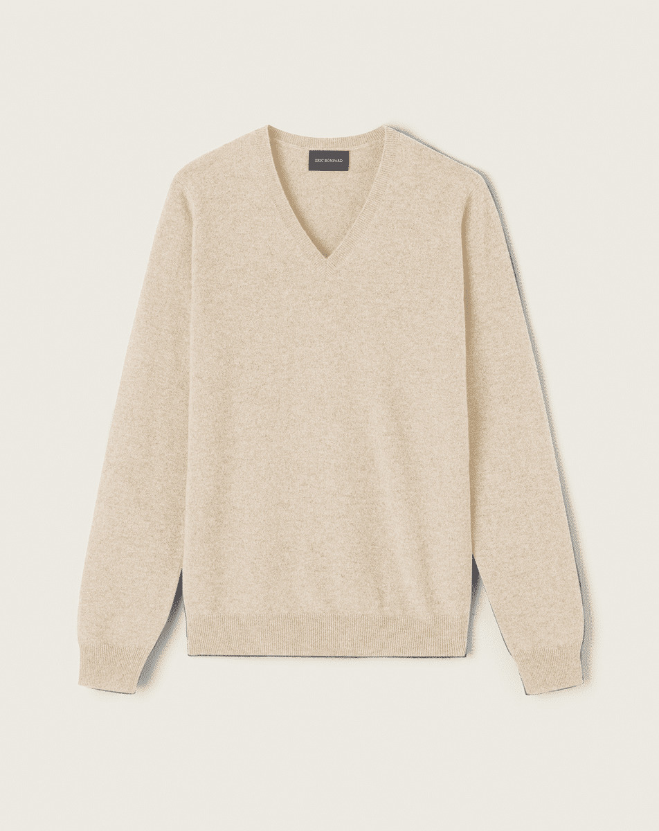 Pull V ajusté - Homme - AVOINE