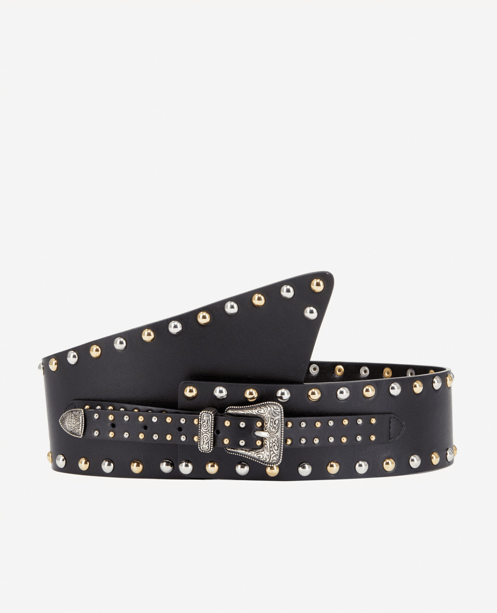 Ceinture Large Taille Haute Avec Pieces Metalliques