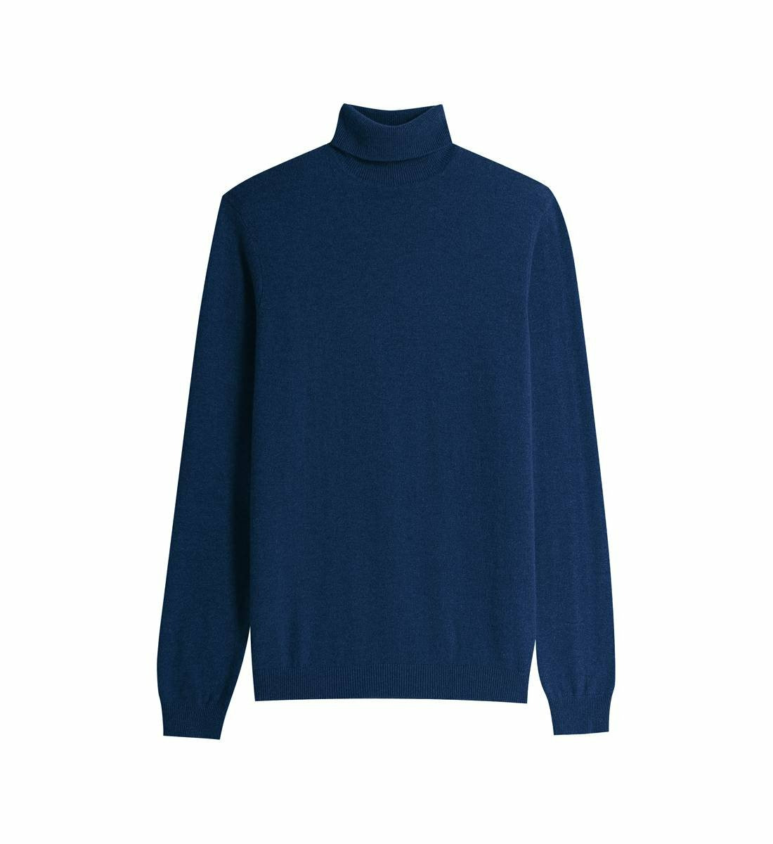 Pull homme col roulé uni Nachrol en cachemire