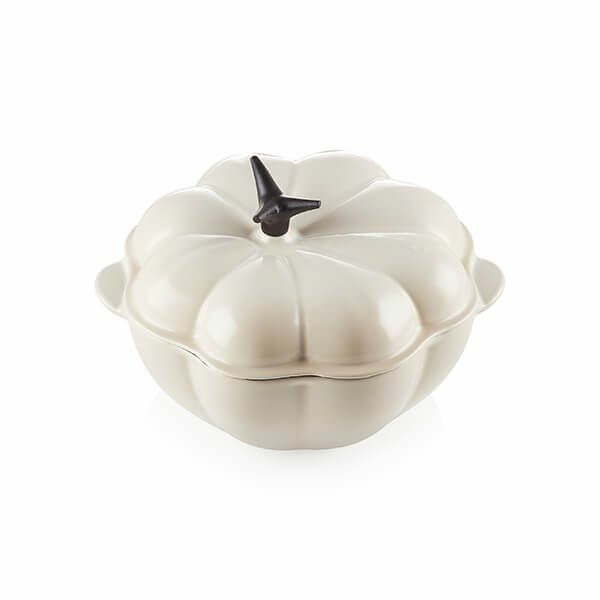 Cocotte potiron ronde 22cm en fonte émaillée meringue