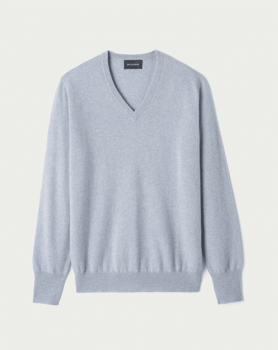 Pull col V classique - Homme - BLEU SALIX