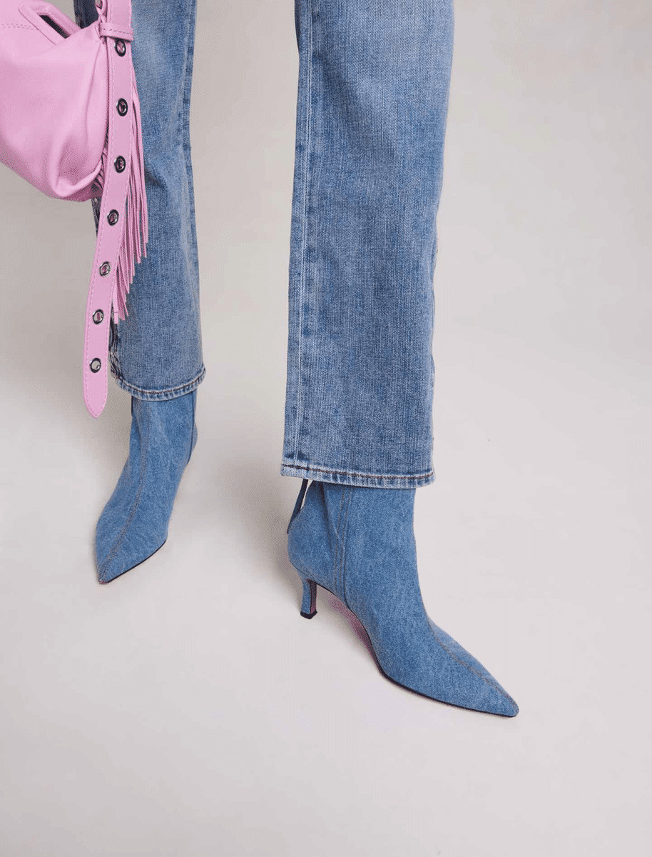 Bottines en denim à bout pointu