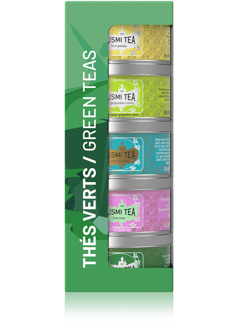 Les Thés verts bio - Assortiment de 5 boîtes métal - 100gr