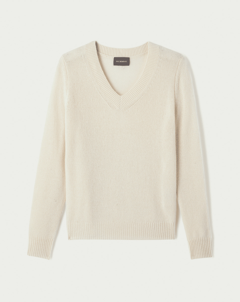 Pull col V - Femme - CREAM