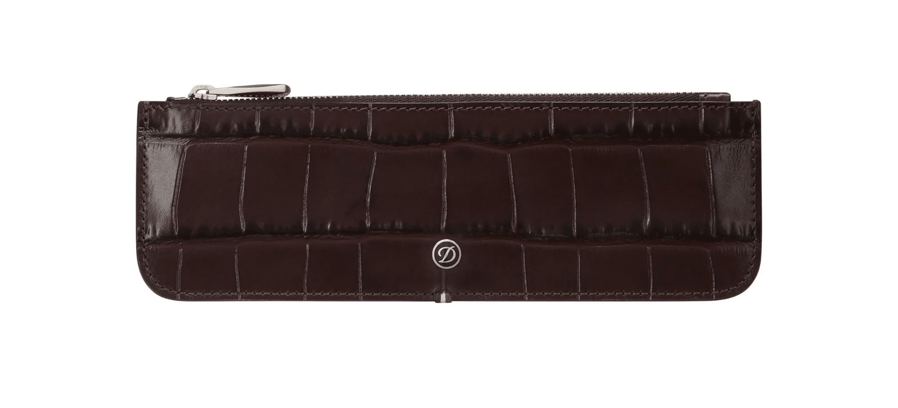 Indispensable - Etui à stylo zippé Croco Dandy Marron