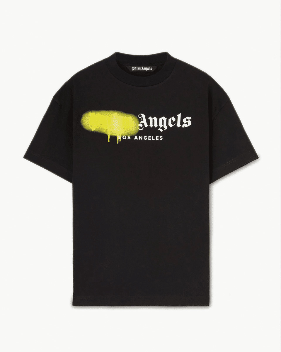 Palm Angels Black Spray Los Angeles Yellow