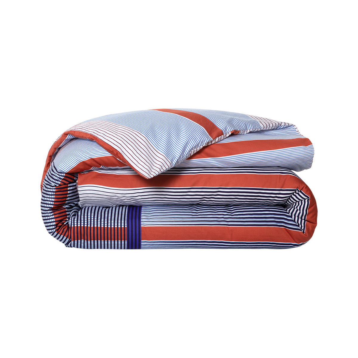 Lacoste - Housse de couette en satin de coton lavé multicouleurs, L Pinstripe