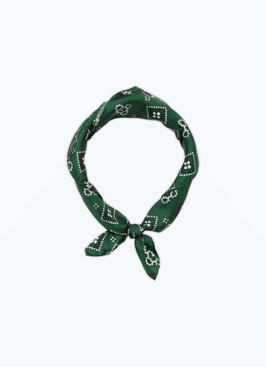 Bandana en soie vert