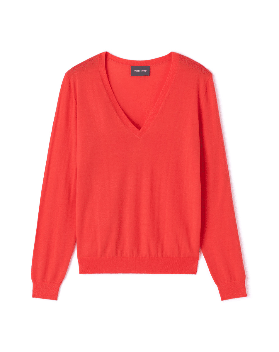 Pull col V ultrafin - Femme - KUMQUAT