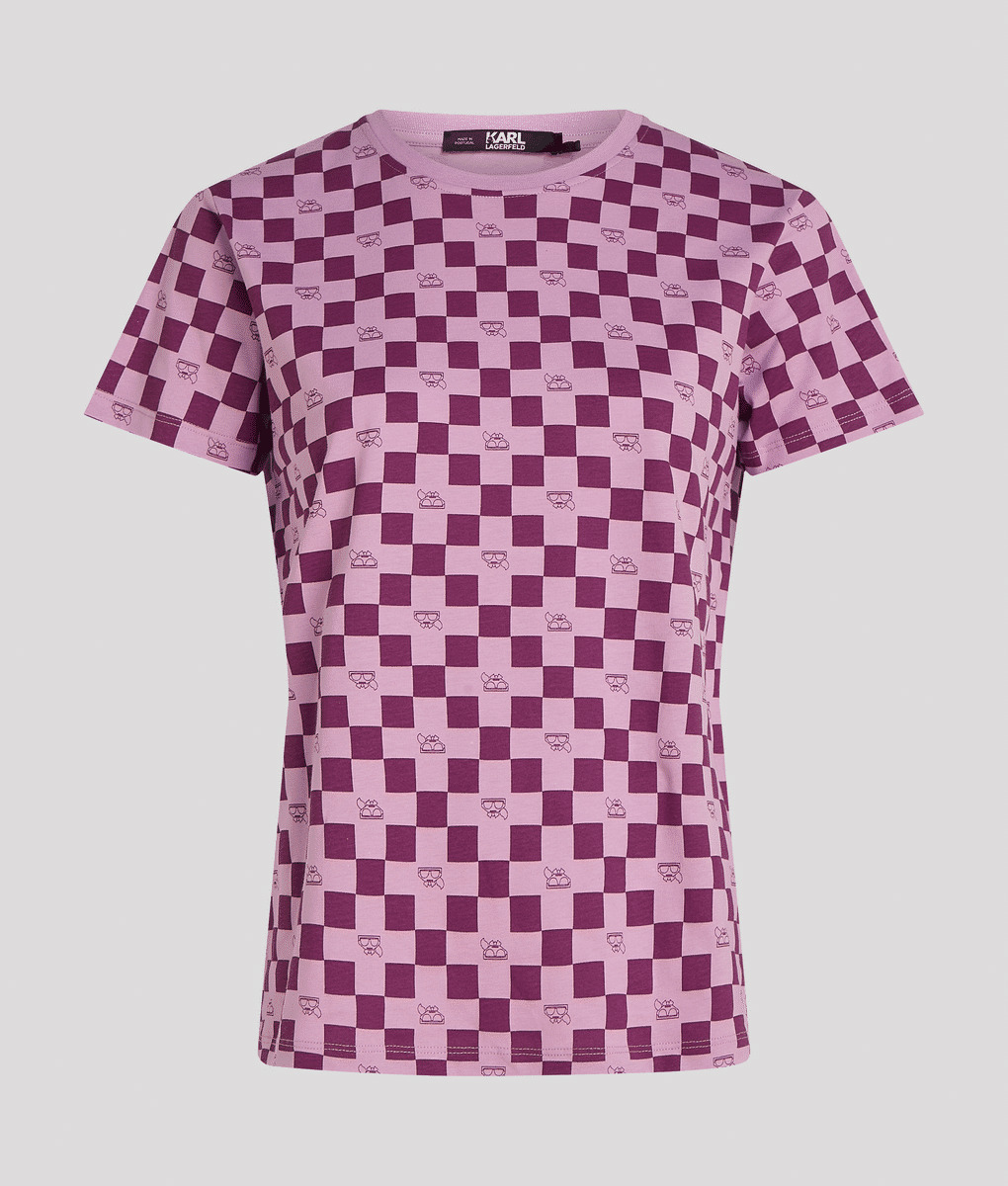 TONAL CHECKBOARD T-SHIRT FEMME