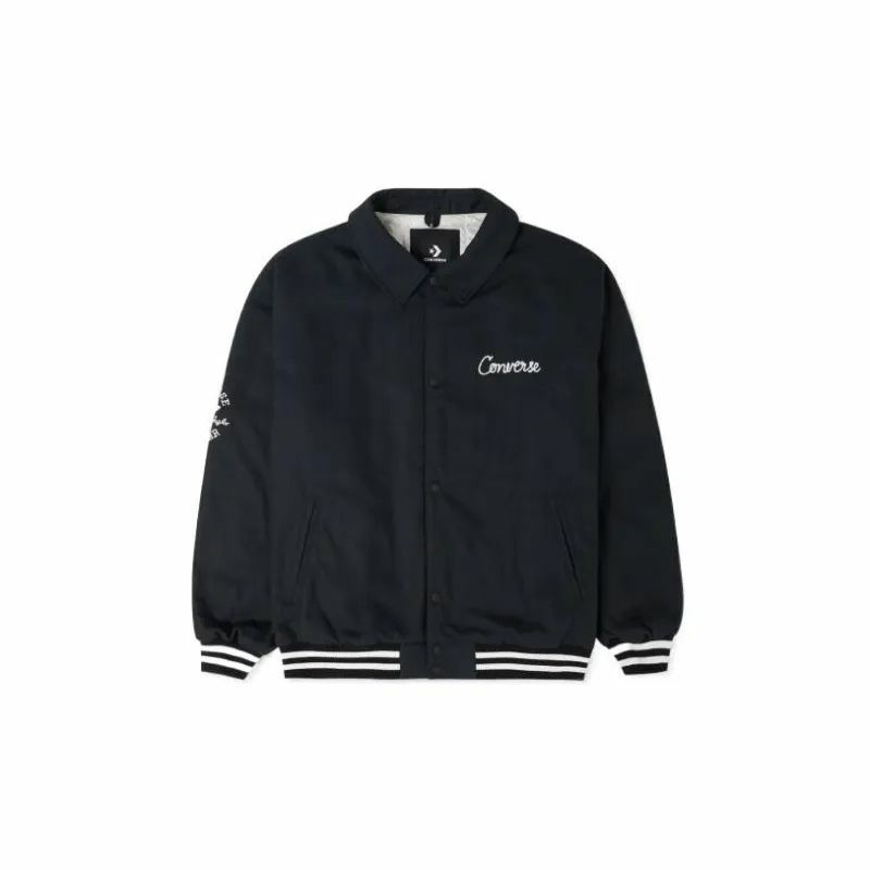 Varsity Padded Bomber Black