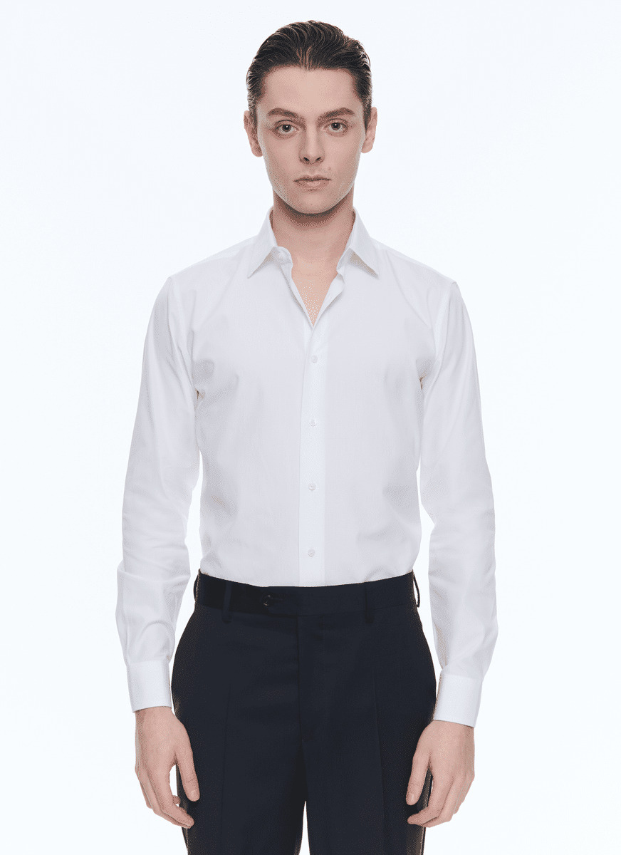 Chemise blanche en twill de coton